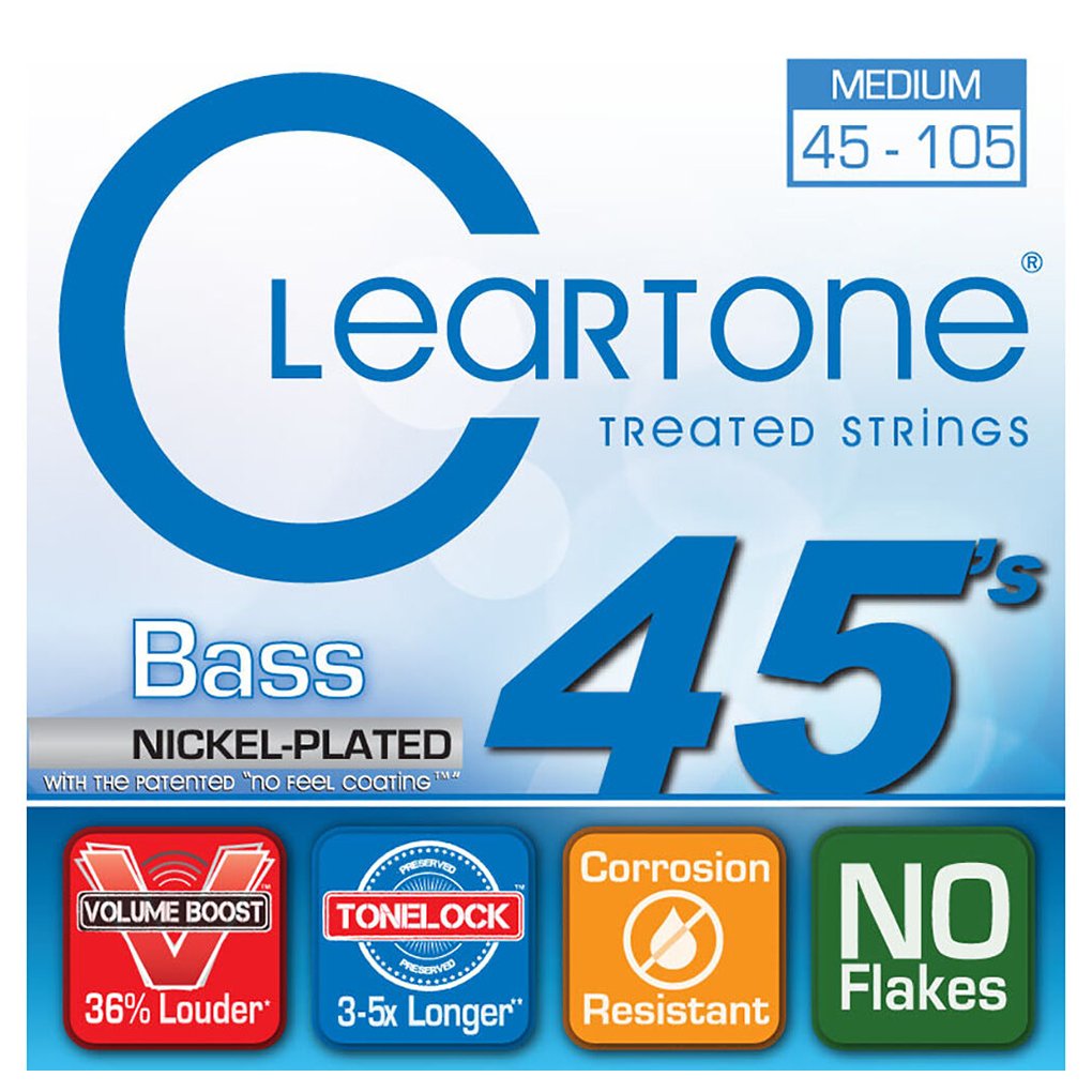 Bass Guitar Strings – Electric – Cleartone 6445 – Nickel Plated Steel – Medium – 45-105 1