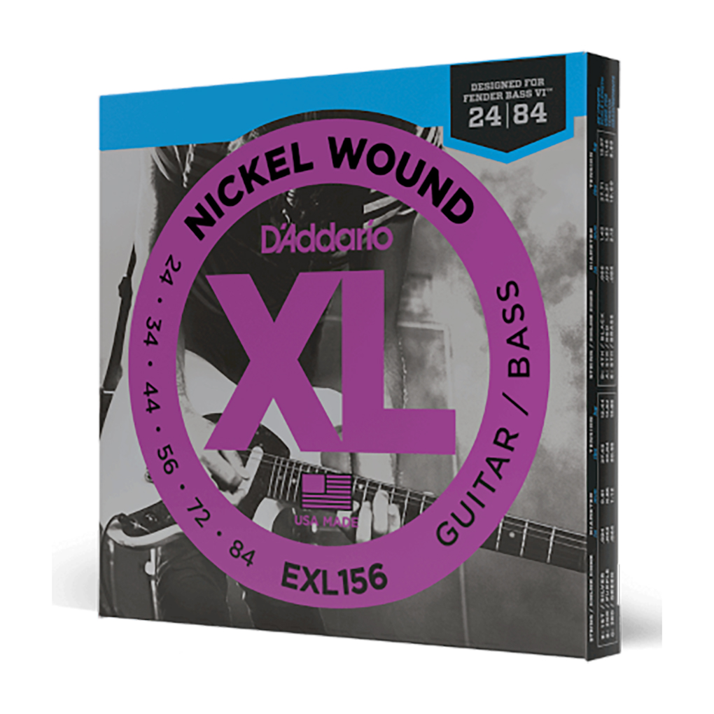 Bass Guitar Strings – Electric – D’Addario EXL156 – For Fender Bass VI – Nickel Wound – 24-84 2