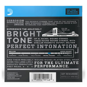 Bass Guitar Strings – Electric – D’Addario EXL156 – For Fender Bass VI – Nickel Wound – 24-84 3