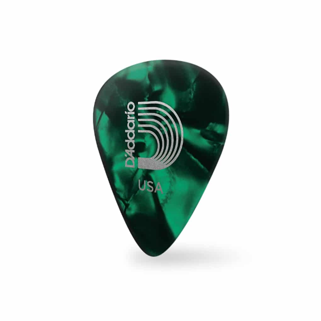 D’Addario – Planet Waves – Classic Celluloid Guitar Picks – Green Pearl – Medium – 0