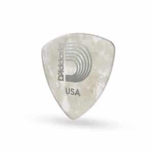 D’Addario – Planet Waves – Classic Celluloid Guitar Picks – Wide Shape – White Pearl – Extra Heavy – 1