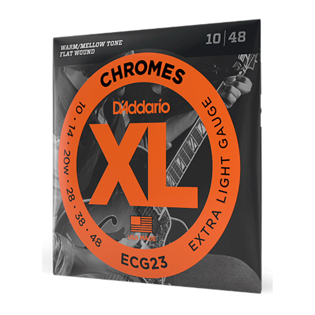 Electric Guitar Strings – D’Addario ECG23 – XL Chromes – Flatwound – Extra Light – 10-48 2