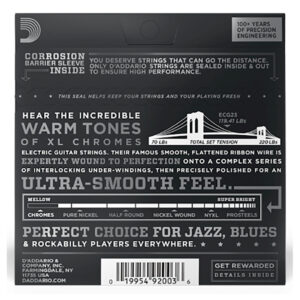 Electric Guitar Strings – D’Addario ECG23 – XL Chromes – Flatwound – Extra Light – 10-48 4