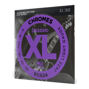 Electric Guitar Strings – D’Addario ECG24 – XL Chromes – Flatwound – Jazz Light – 11-50 2