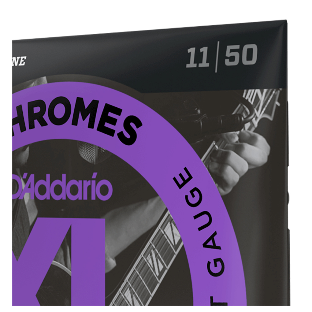 Electric Guitar Strings – D’Addario ECG24 – XL Chromes – Flatwound – Jazz Light – 11-50 3