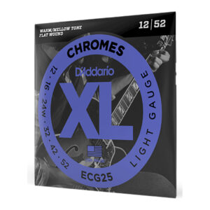 Electric Guitar Strings – D’Addario ECG25 – XL Chromes – Flatwound – Light – 12-52 2