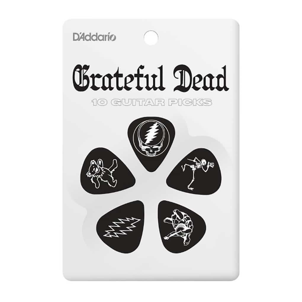 D’Addario – Grateful Dead – Guitar Picks – Celluloid – Black – 10 Pack – Medium – 0