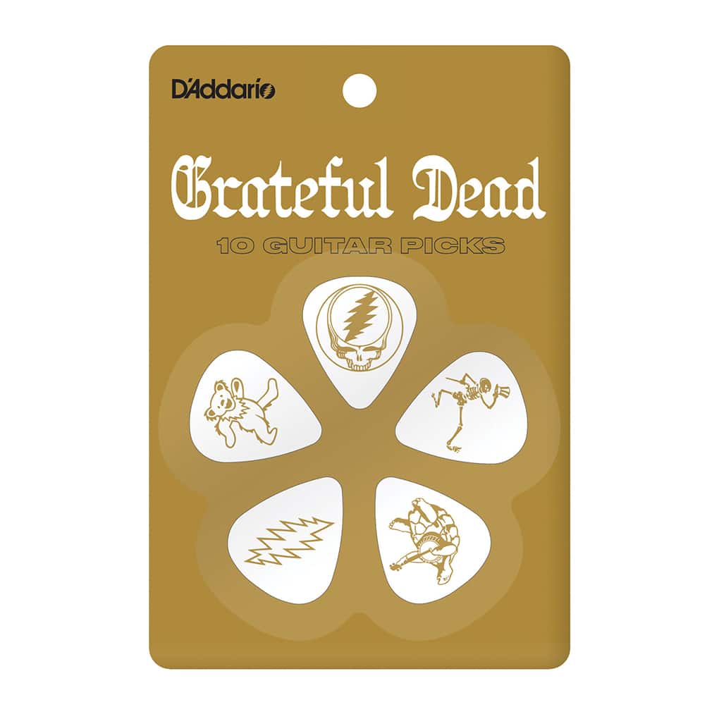 D’Addario – Grateful Dead – Guitar Picks – Celluloid – White – 10 Pack – Medium – 0
