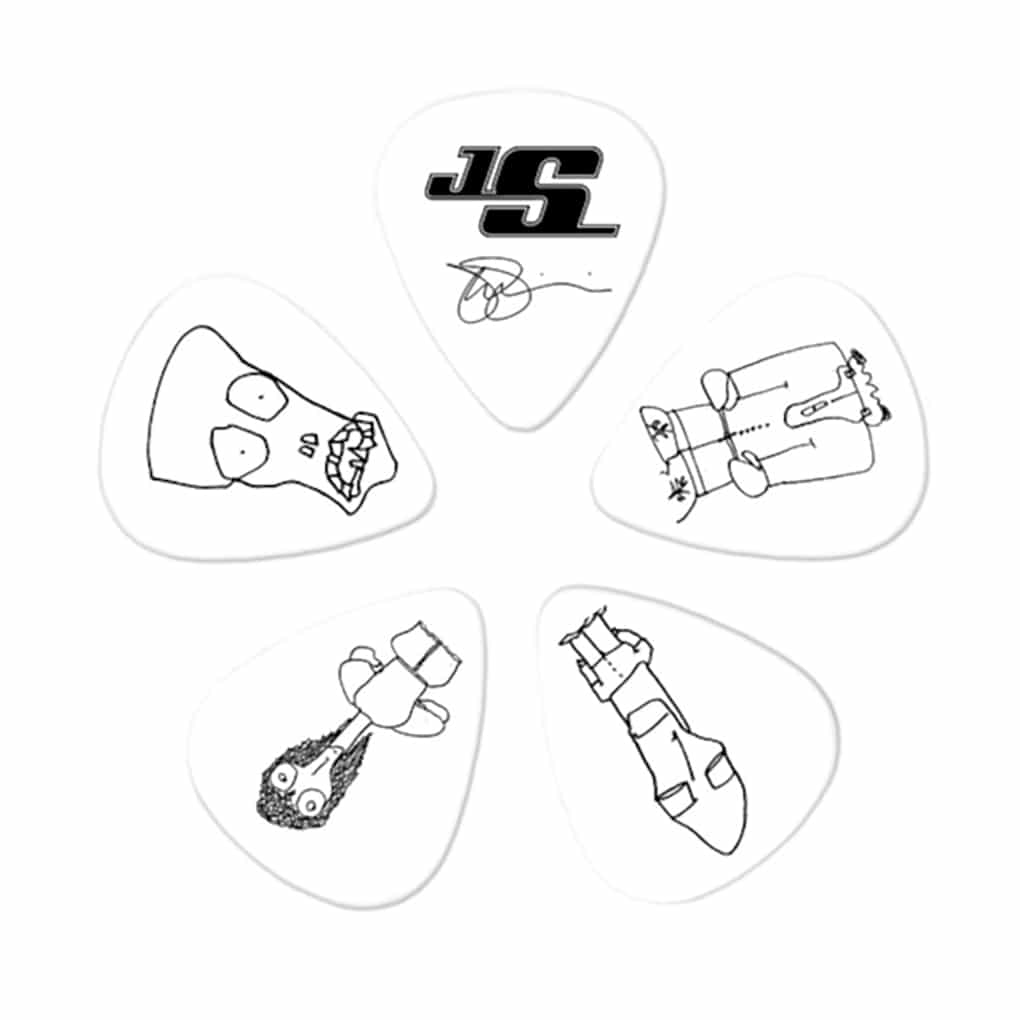 D’Addario – Planet Waves – Joe Satriani Guitar Picks – White – 10 Pack – Light Gauge – 0