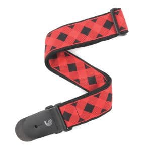 D'Addario - Planet Waves - Woven Guitar Strap - Buffalo Check - Red - T20W1404