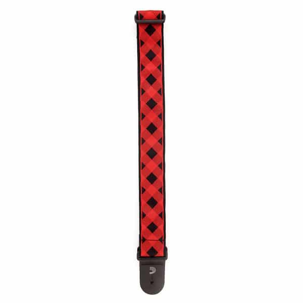 D’Addario – Planet Waves – Woven Guitar Strap – Buffalo Check – Red – T20W1404 3