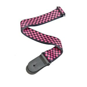 D'Addario - Planet Waves - Woven Guitar Strap - Pink/Black Checker - 50H03