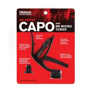 D’Addario – Planet Waves – NS Artist Capo With NS Micro Tuner – For 6 String Acoustic & Electric Guitars – PW-CP-10NSM 2