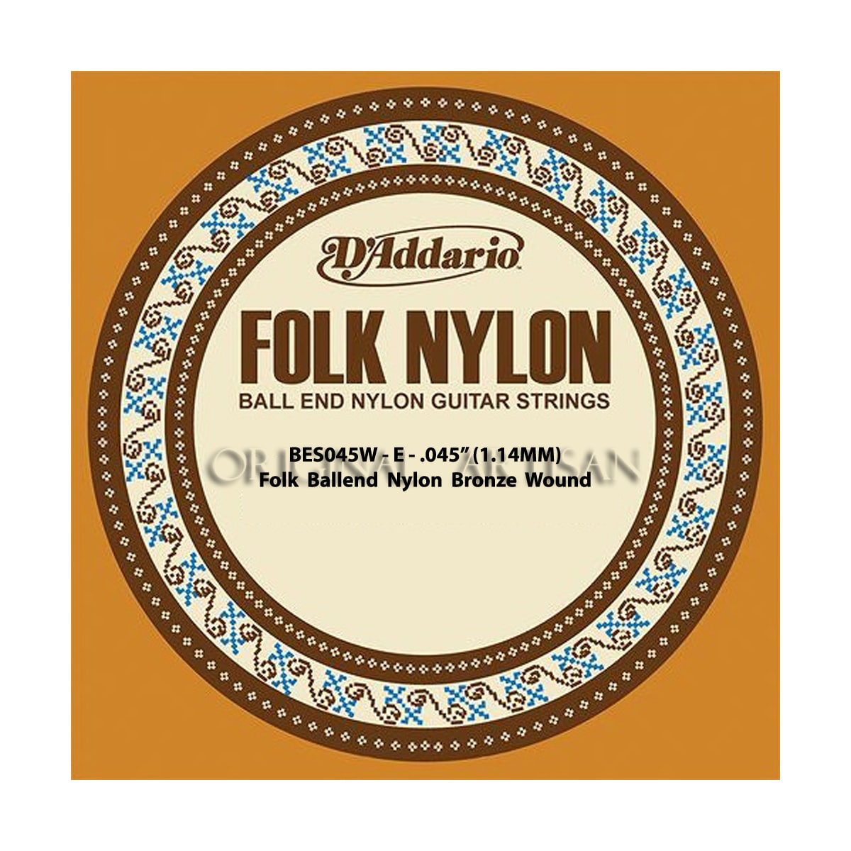 Folk Nylon Guitar Single String – D’Addario BEB045W – Nylon Bronze Wound – E – .045 (1