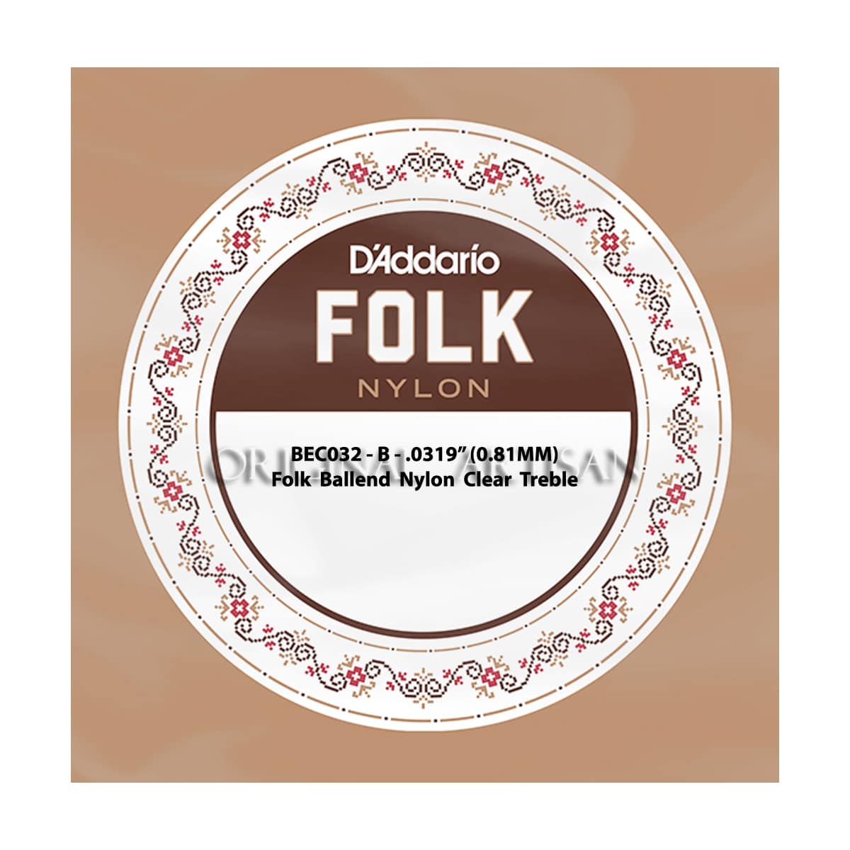 Folk Nylon Guitar Single String – D’Addario BEC032 – Nylon Clear Treble – B – .032 (0