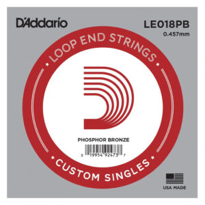 Banjo - Mandolin - Guitar - Single String - D'Addario LE018PB - Phosphor Bronze - Loop End - .018