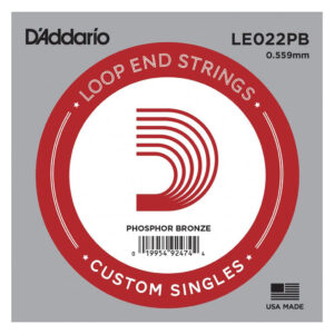 Banjo - Mandolin - Guitar - Single String - D'Addario LE022PB - Phosphor Bronze - Loop End - .022