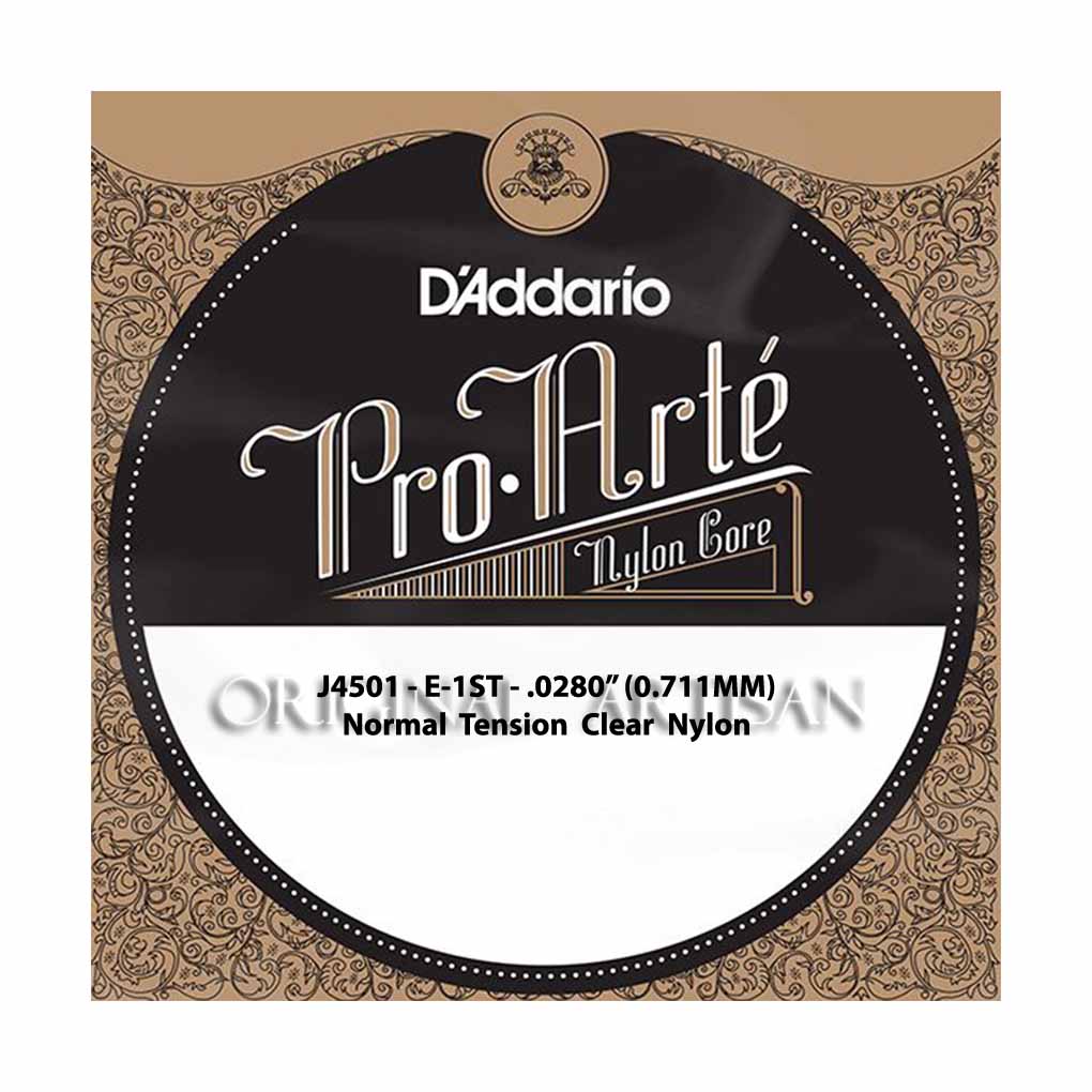 Classical Guitar Single String – D’Addario J4501 – Pro Arte Clear Nylon – Normal Tension – E-1st – .0280 (0