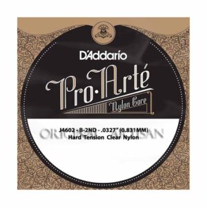 Classical Guitar Single String – D’Addario J4602 – Pro Arte Clear Nylon – Hard Tension – B-2nd – .0327 (0