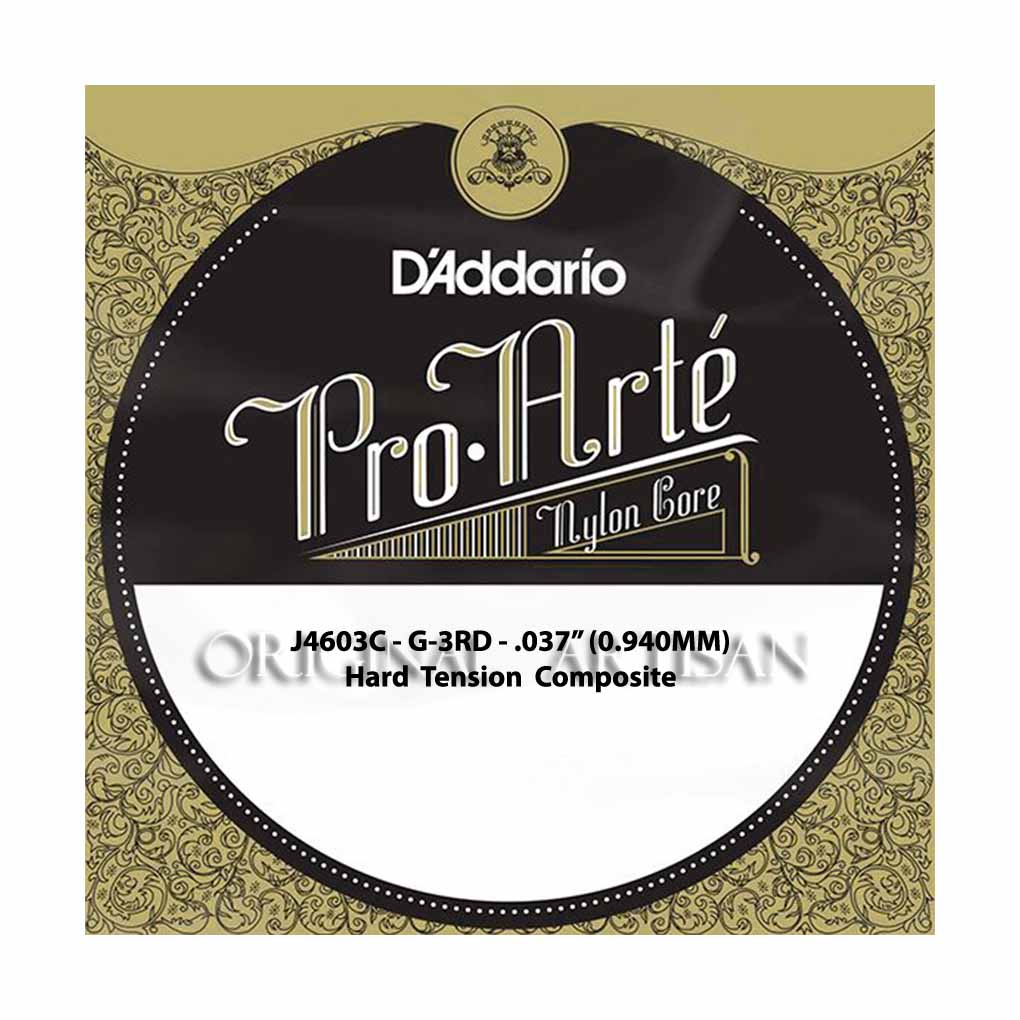 Classical Guitar Single String – D’Addario J4603C – Pro Arte Composite – Hard Tension – G-3rd – .037 (0