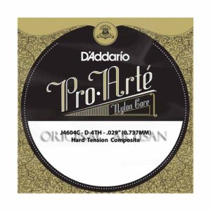 Classical Guitar Single String - D'Addario J4604C - Pro Arte Composite Silverplated Wound - Hard Tension - D-4th - .029 (0.737mm)