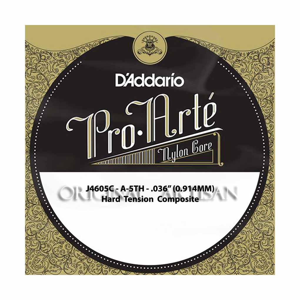 Classical Guitar Single String – D’Addario J4605C – Pro Arte Composite Silverplated Wound – Hard Tension – A-5th – .036 (0