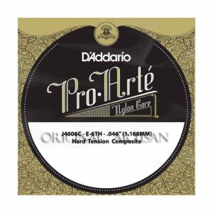 Classical Guitar Single String – D’Addario J4606C – Pro Arte Composite Silverplated Wound – Hard Tension – E-6th – .046 (1