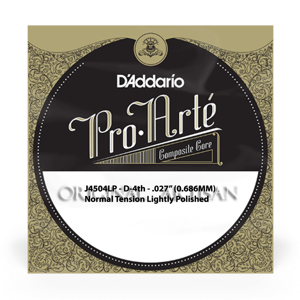Classical Guitar Single String – D’Addario J4504LP – Pro Arte Composite – Lightly Polished – Normal Tension – D-4th – .027 (0