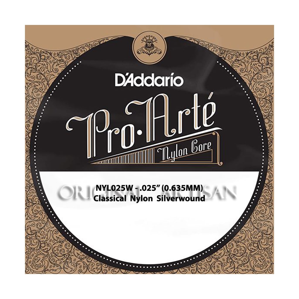 Classical Guitar Single String – D’Addario NYL025W – Pro Arte Classical Nylon Silver Wound – .025 (0