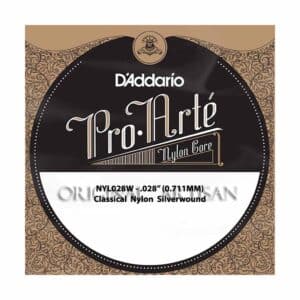 Classical Guitar Single String – D’Addario NYL028W – Pro Arte Classical Nylon Silver Wound – .028 (0