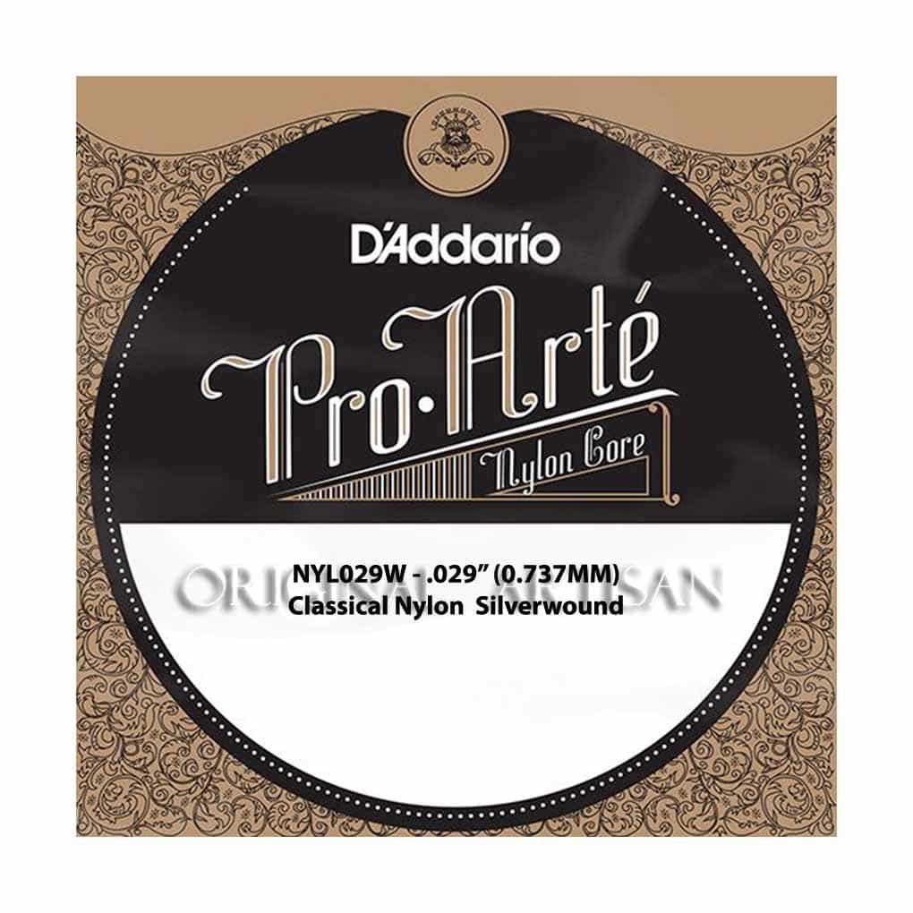 Classical Guitar Single String – D’Addario NYL029W – Pro Arte Classical Nylon Silver Wound – .029 (0