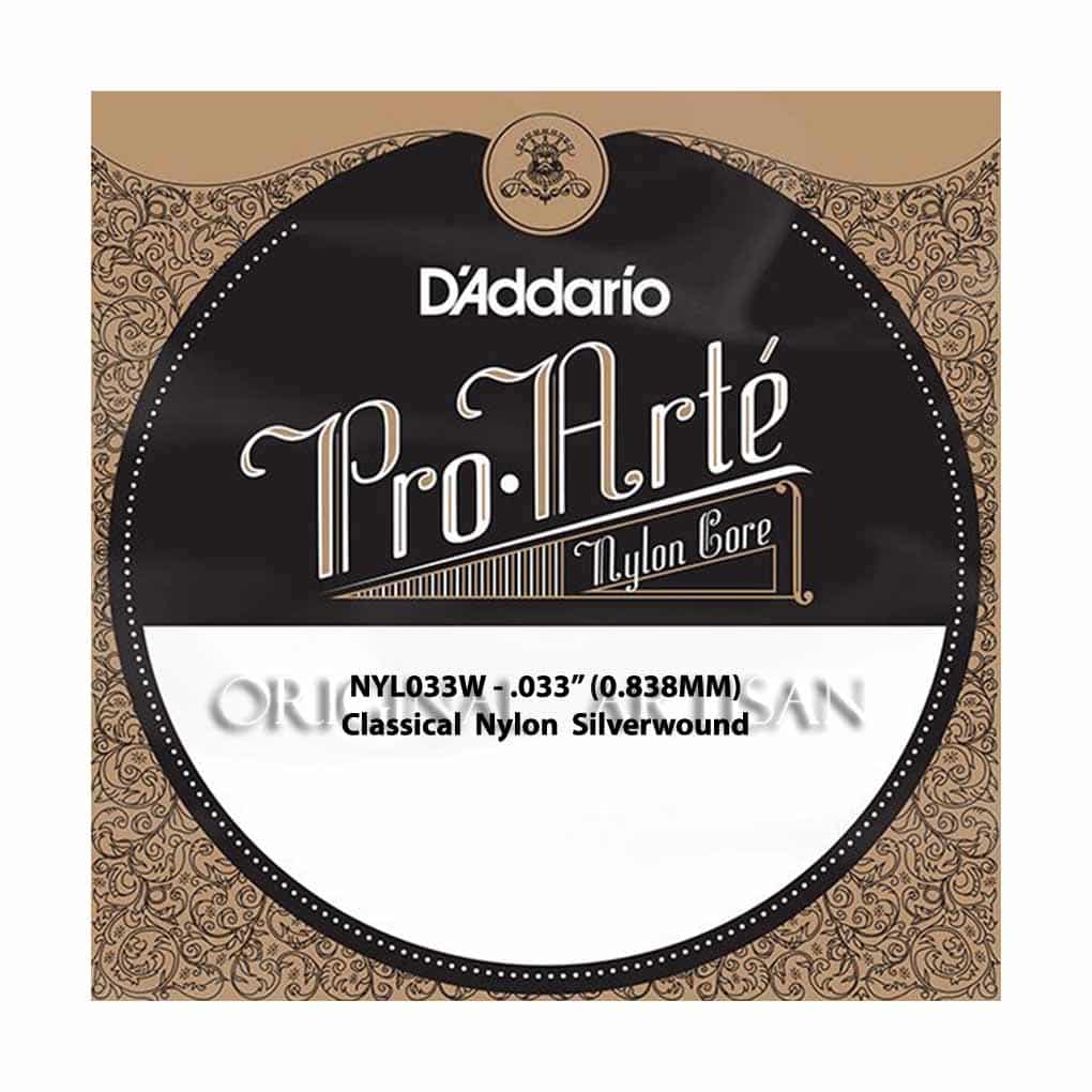 Classical Guitar Single String – D’Addario NYL033W – Pro Arte Classical Nylon Silver Wound – .033 (0