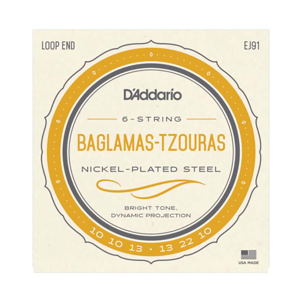 Baglamas – Tzouras Strings – D’Addario EJ91 – 6 Strings – Loop End – DDAD Tuning 1
