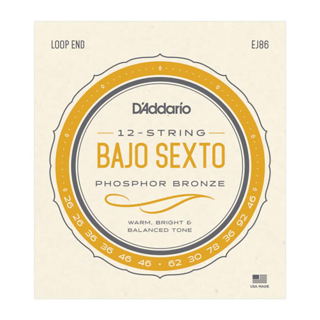 Bajo Sexto Strings – D’Addario EJ86 – 12 Strings – Phosphor Bronze – Loop End 1