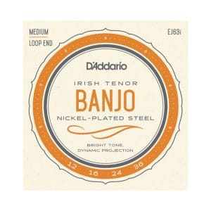 Irish Tenor Banjo Strings - D'Addario EJ63i - Nickel Plated Steel - 12-36 - Loop End
