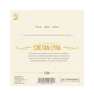 Cretan Lyra Strings – D’Addario EJ89 – Flatwound Stainless Steel – Ball End – GDA Tuning 2