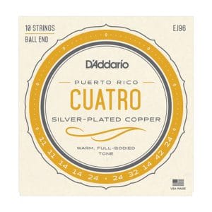 Cuatro Strings – Puerto Rico Cuatro – D’Addario EJ96 – Silver Plated Copper – 10 Strings – Ball End 1