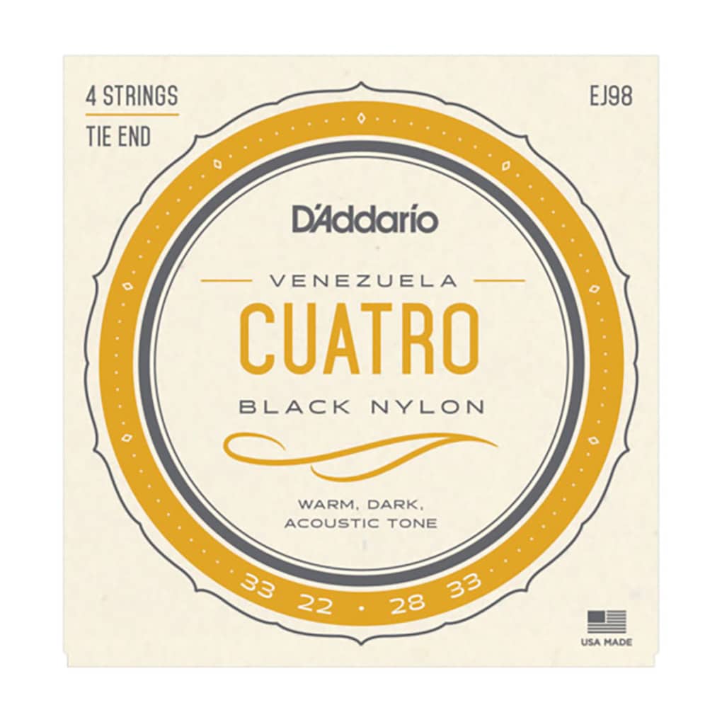Cuatro Strings – Venezuela Cuatro – D’Addario EJ98 – Black Nylon – Tie End 1