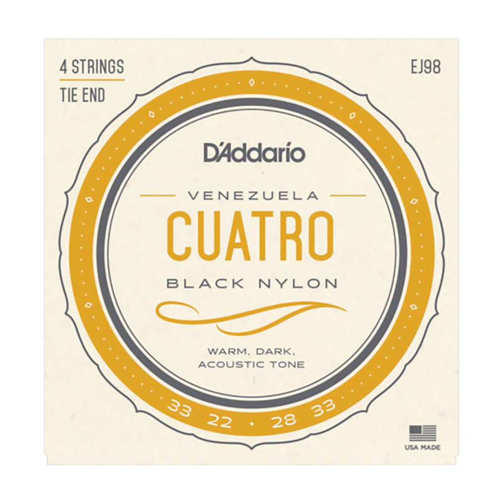 Cuatro Strings – Venezuela Cuatro – D’Addario EJ98 – Black Nylon – Tie End 1