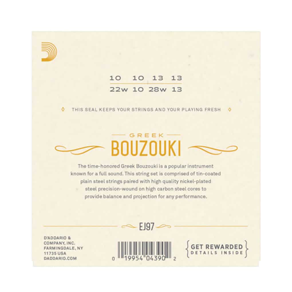 Greek Bouzouki Strings – D’Addario EJ97 – 8 Strings – Loop End 2