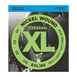 D'Addario EXL165 Nickel Wound Bass Strings - Reg Light Top Medium Bottom - 45-105