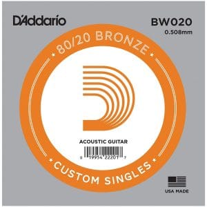D’Addario BW020 Bronze Wound Single String – Acoustic Guitar