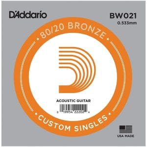 D'Addario BW021 Bronze Wound Single String - Acoustic Guitar .021