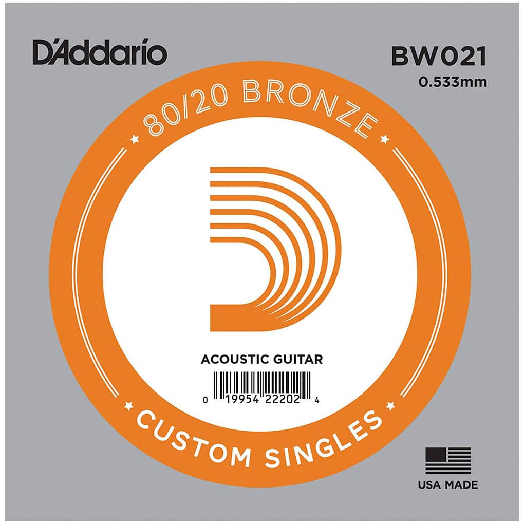D’Addario BW021 Bronze Wound Single String – Acoustic Guitar