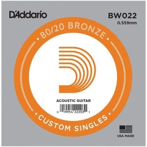 D'Addario BW022 Bronze Wound Single String - Acoustic Guitar .022