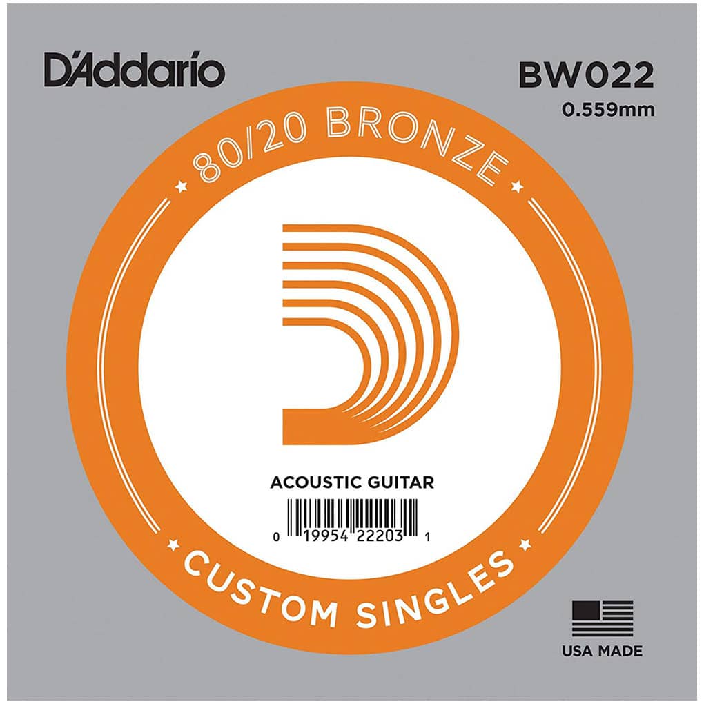 D’Addario BW022 Bronze Wound Single String – Acoustic Guitar
