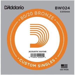D'Addario BW024 Bronze Wound Single String - Acoustic Guitar .024