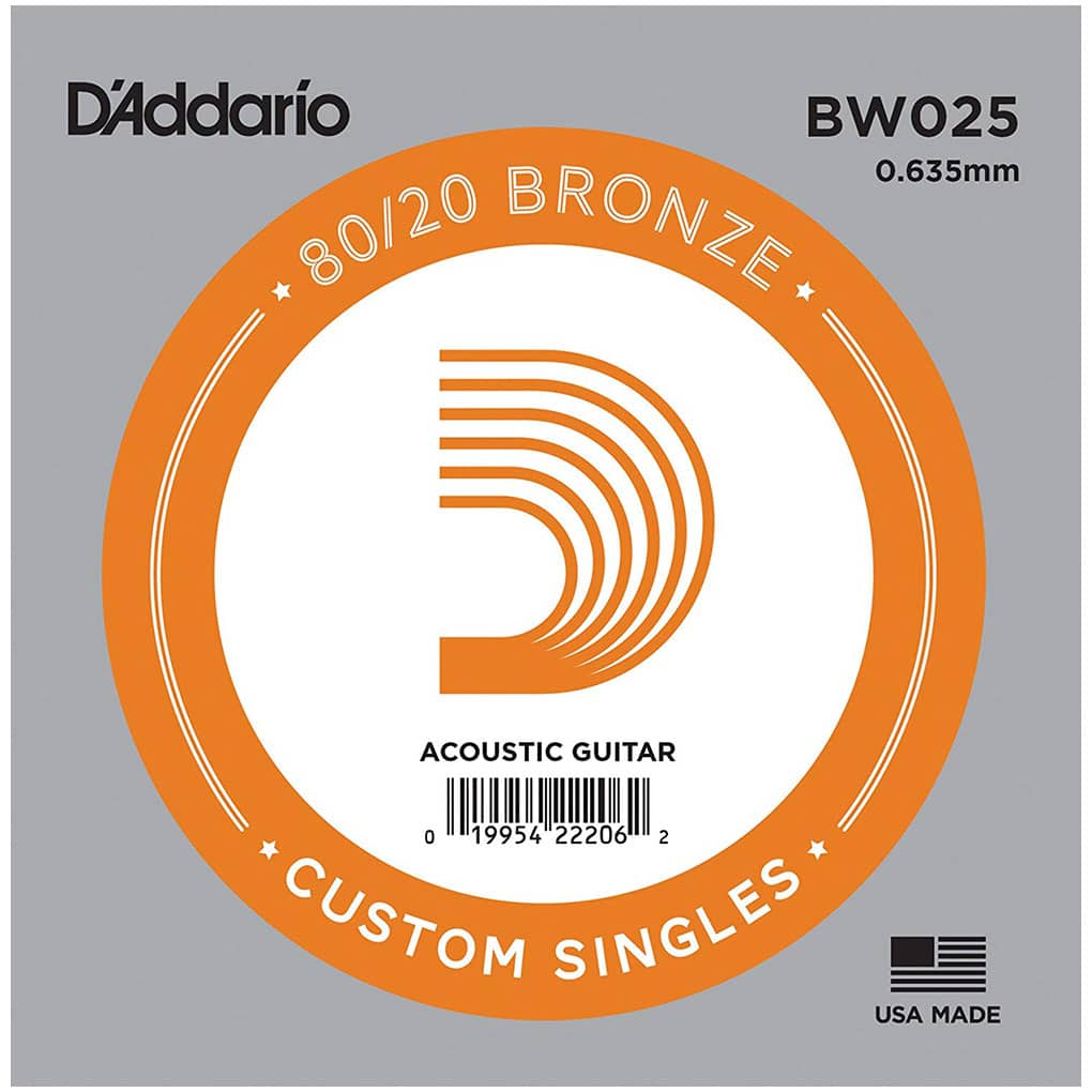 D’Addario BW025 Bronze Wound Single String – Acoustic Guitar