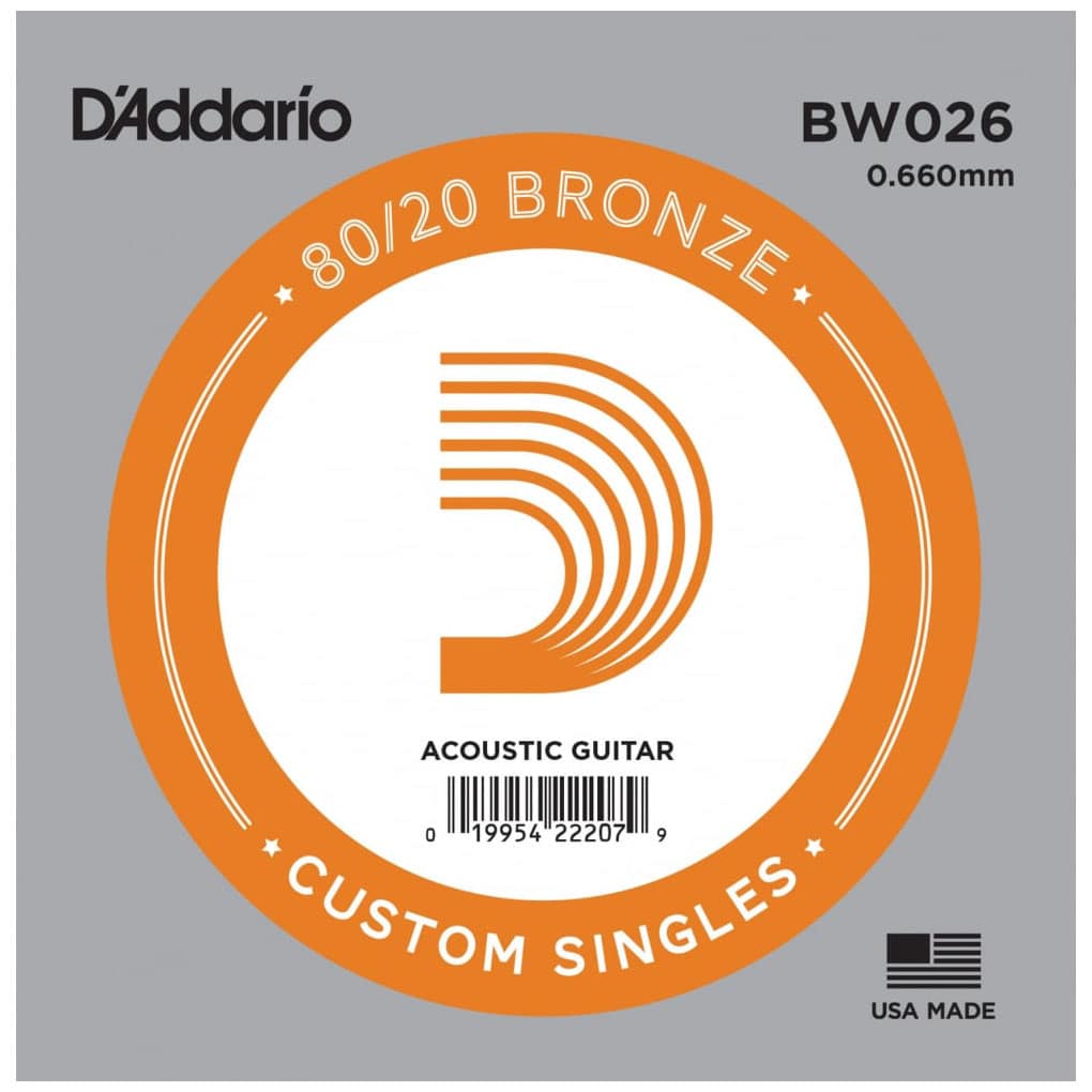 D’Addario BW026 Bronze Wound Single String – Acoustic Guitar