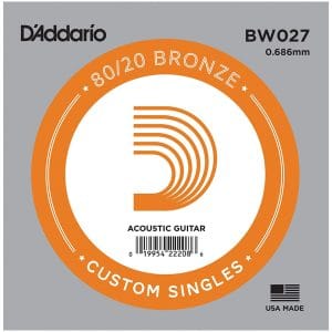 D’Addario BW027 Bronze Wound Single String – Acoustic Guitar